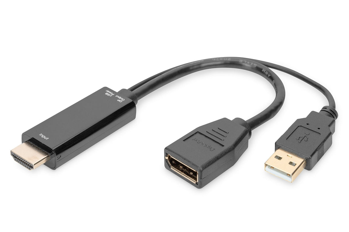 EAN 4016032481102 - Digitus AK-330101-002-S adaptador de cable de vídeo 0,2 m HDMI tipo A (Estándar) HDMI + USB Negro imagen 1