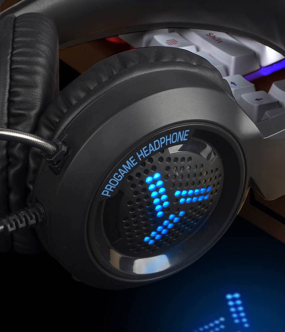 Omega Varr Casco Pro-Gaming Luz Led Cancelacion Ruido Mic Vh8020 Usb+2*Mini Jack