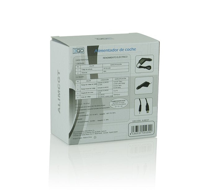 3go Cargador De Coche Alimcgt 5v/2000ma Jack 2.5