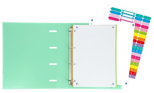 Oxford & You Carpeta 4 Anillas 35mm Europeanbinder A4+ T/Extradura C/Recambio 5x5 Mint