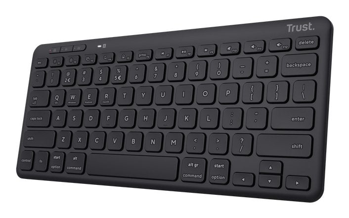 Teclado Inglés Trust Lyra Rf Wireless + Bluetooth Qwerty Ee. Uu. Negro