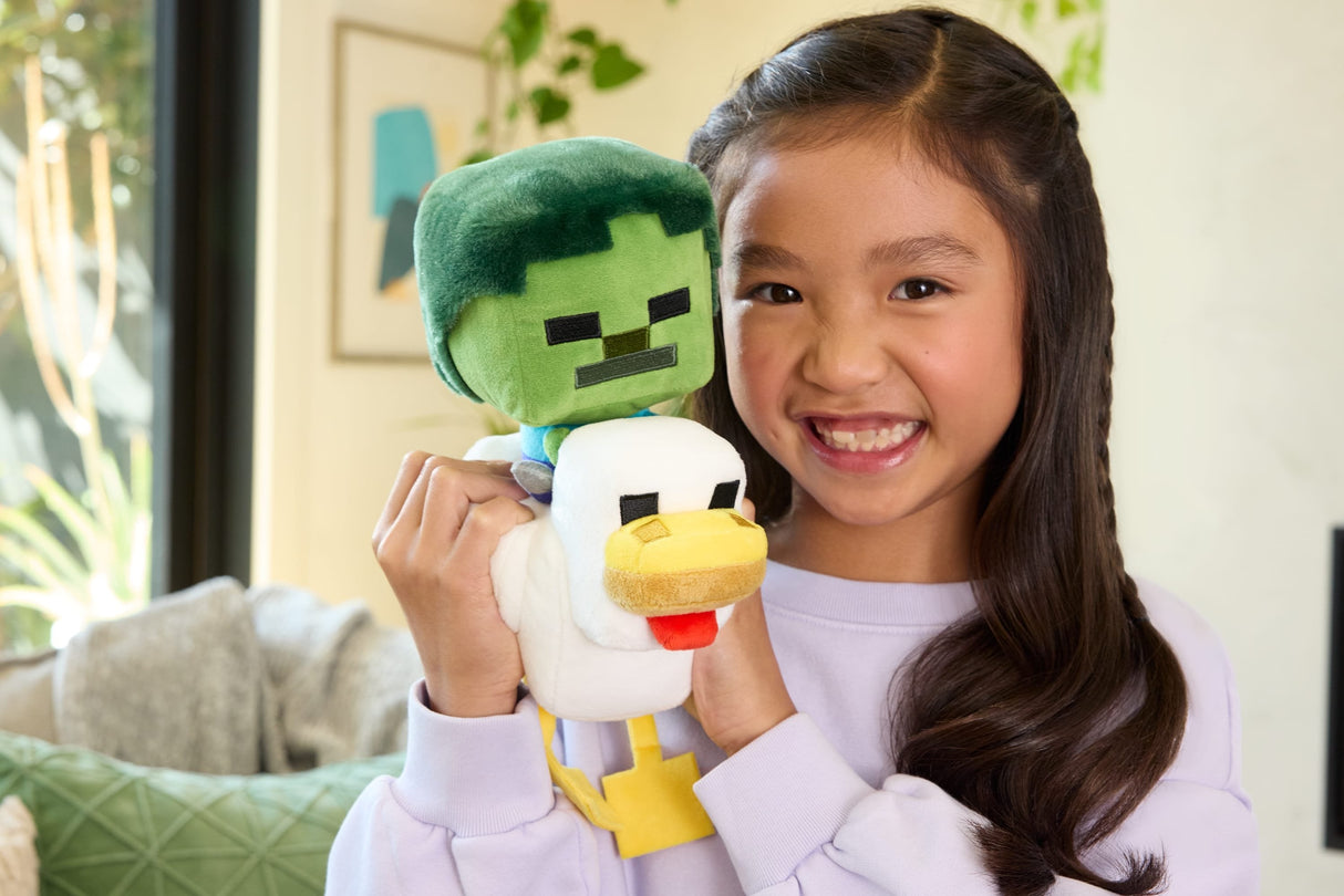 Peluche Chicken Jockey Minecraft 20cm