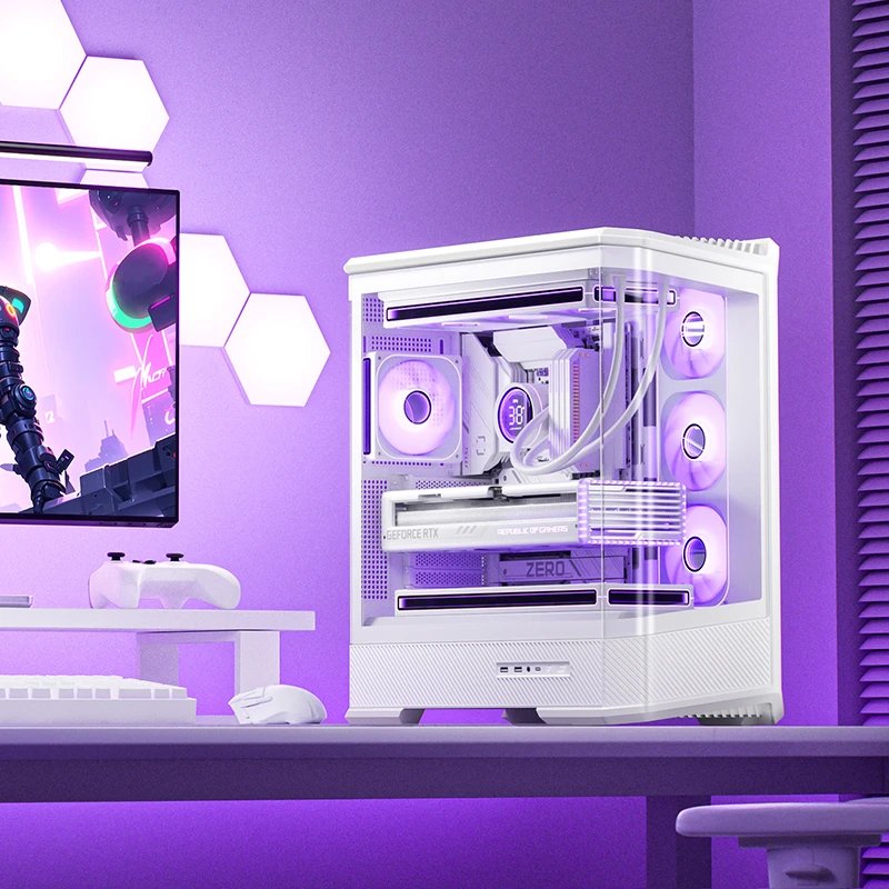 Jonsbo D400 Pc-Gehäuse, Midi Tower, Atx, Tempered Glass - Weiss