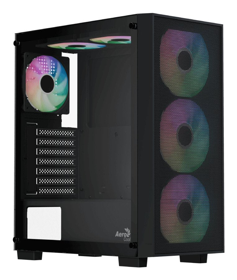 Caja Atx Aerocool B509a Flow Argb Cristal Templado Negro