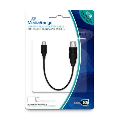 Mediarange Mrcs168 Cable Usb 0,2 M 2.0 Micro-Usb B Usb A Negro