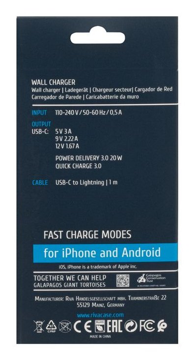 Cargador Móvil Pared Blanco Ps4101 Wd5 Rivacase