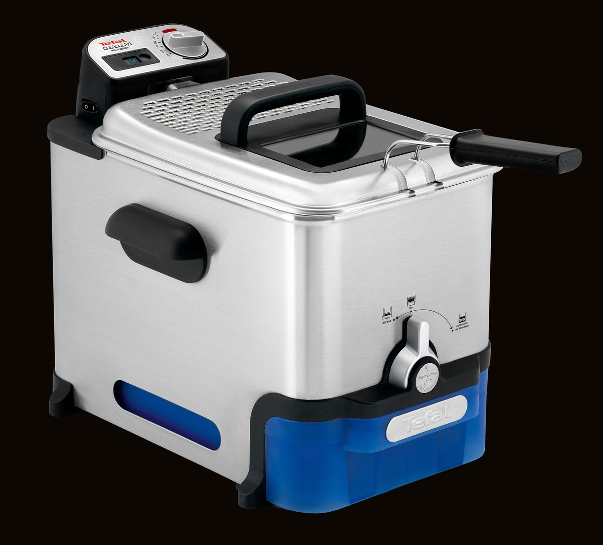 Tefal Oleoclean Pro Fr 8040, Freidora 3,5 L Sencillo Negro, Acero Inoxidable 2300 W