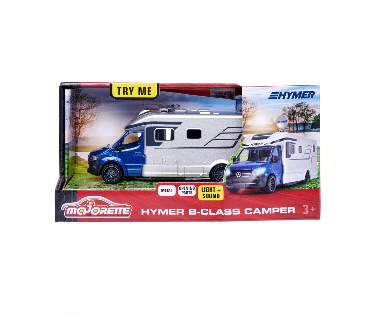 Vehículo De Juguete Majorette Hymer Clase B Camper Plateado/Azul