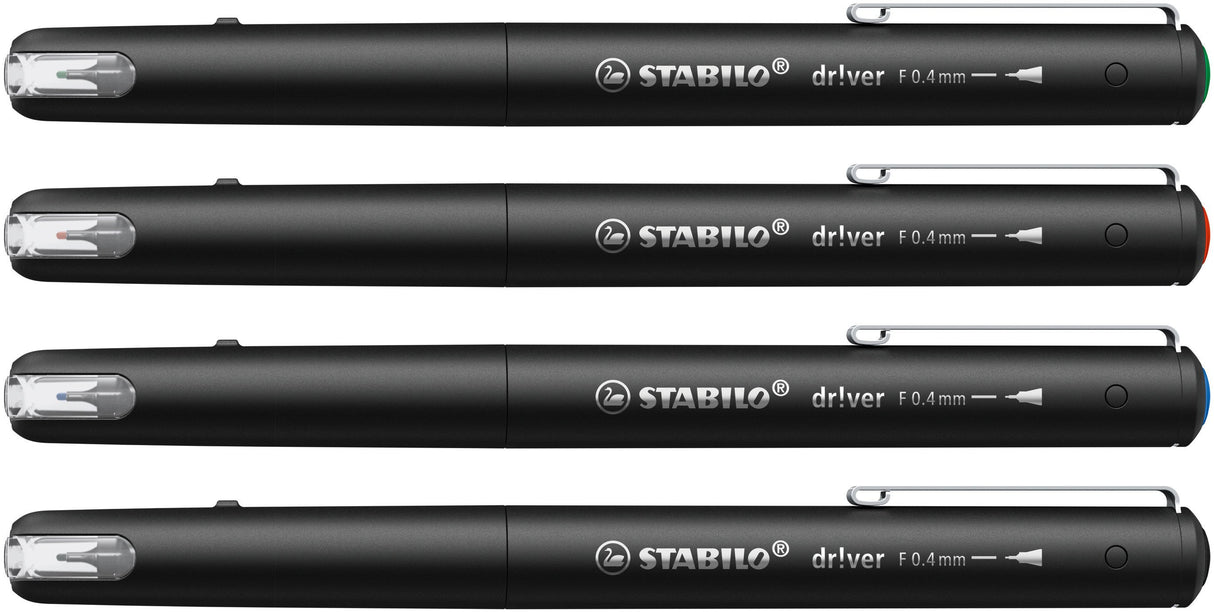 EAN 4006381614986 - STABILO dr!ver rotulador de punta fina Fino Negro, Azul, Verde, Rojo 4 pieza(s) imagen 3