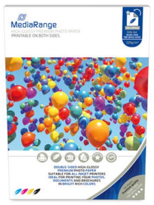 Mediarange Papel Fotográfico Alto Brillo 210x297mm 220g 50 Hojas