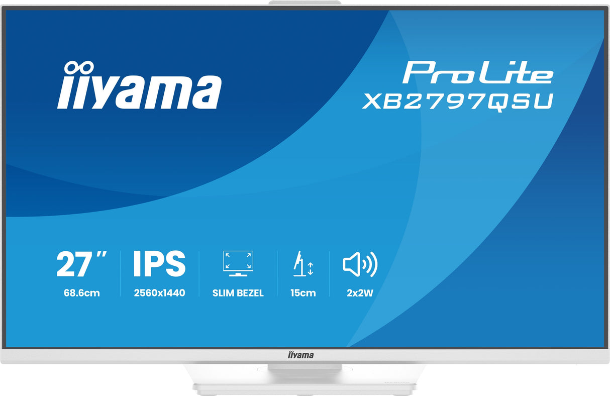 Monitor Iiyama Prolite Xb2797qsu-W1 Led 27" 2560 X 1440 Qhd @ 75 Hz Ips 350 Cd/M² 1000:1 1 Ms 2xhdmi Displayport Altavoces Mate Blanco