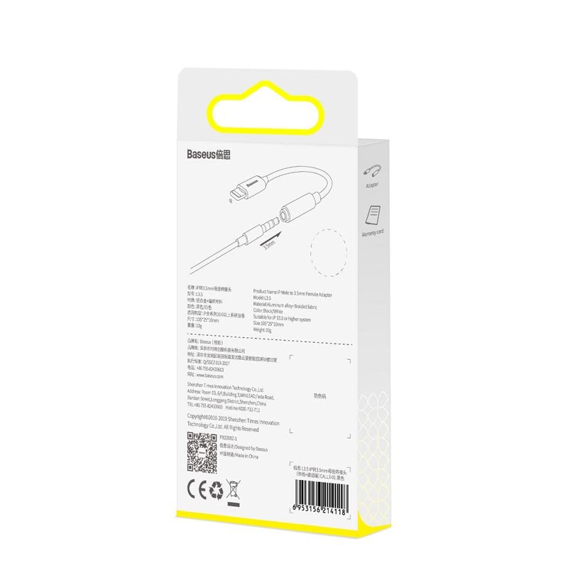 EAN 6953156214118 - Baseus CALL3-01 cable de teléfono móvil Negro 3,5mm Lightning imagen 9
