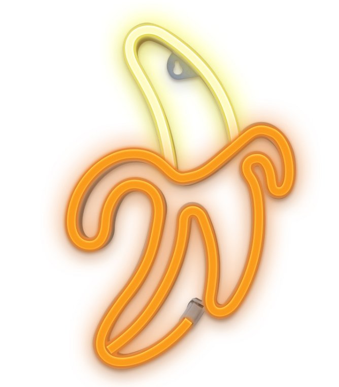 Lampara Forever Neon Led Banana White Yellow