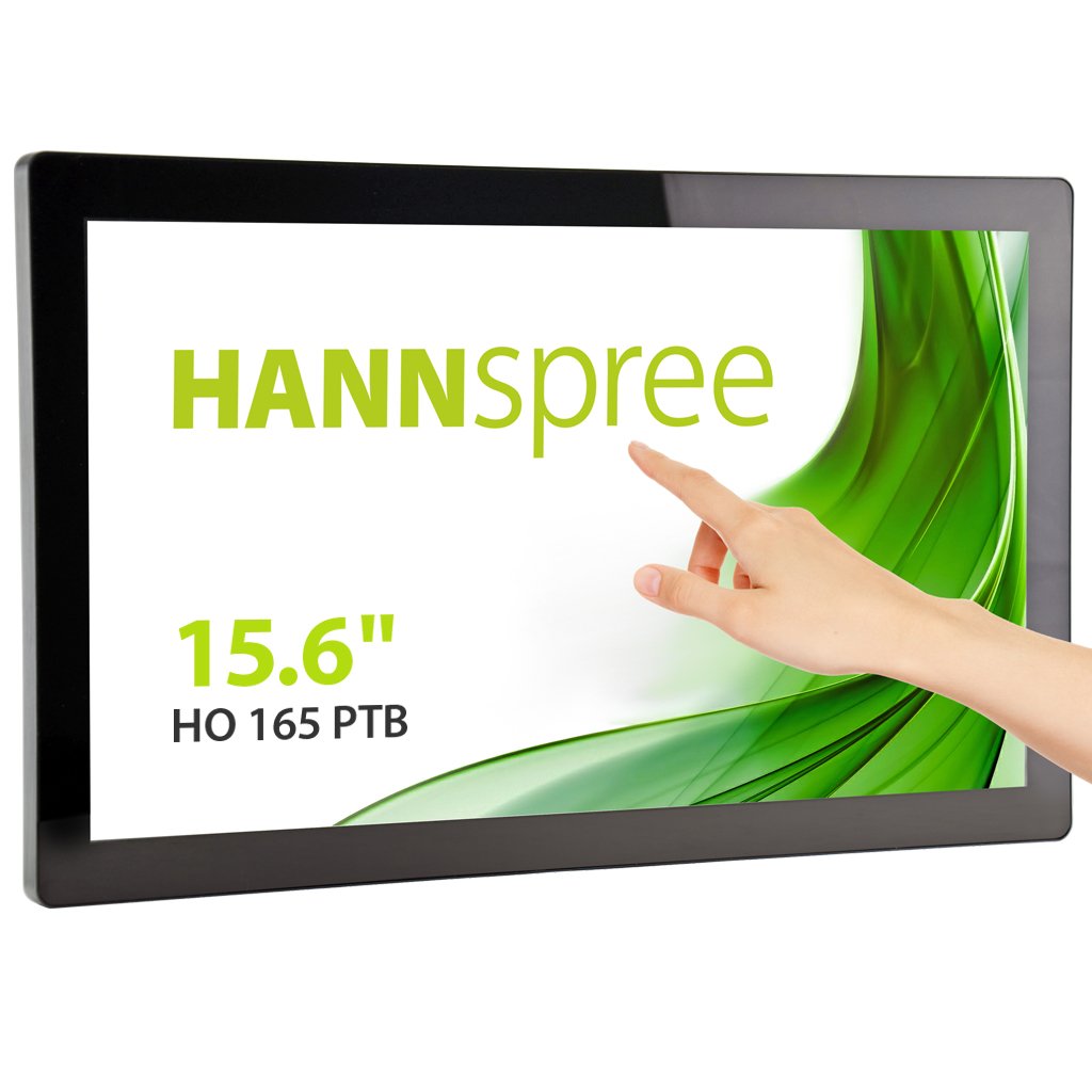 Monitor Hannspree Ho165ptb 15,6" Fhd Hdmi Dp Altavoces Tactil 24/7 Sin Marco Negro