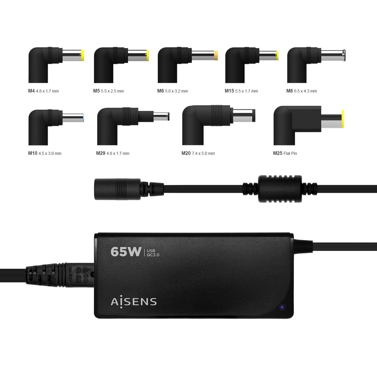 EAN 8436574707137 - AISENS ASLC-65WAUTO-BK adaptador e inversor de corriente Interior Negro imagen 4