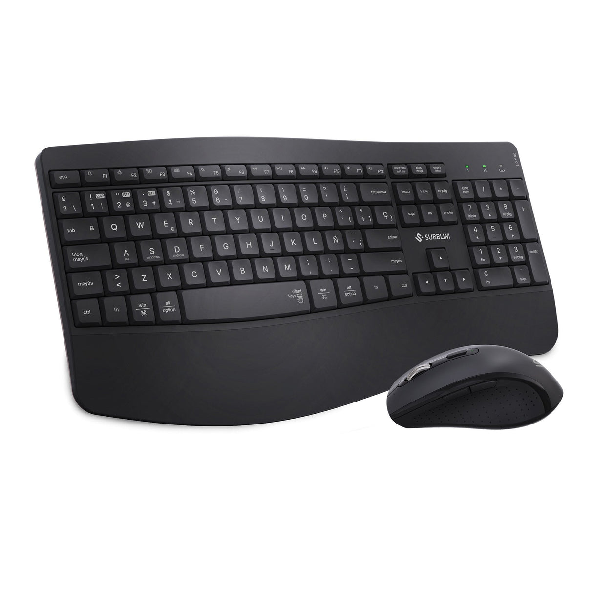 Combo Teclado Raton Subblim Prowave Inalamb Ergo Negro
