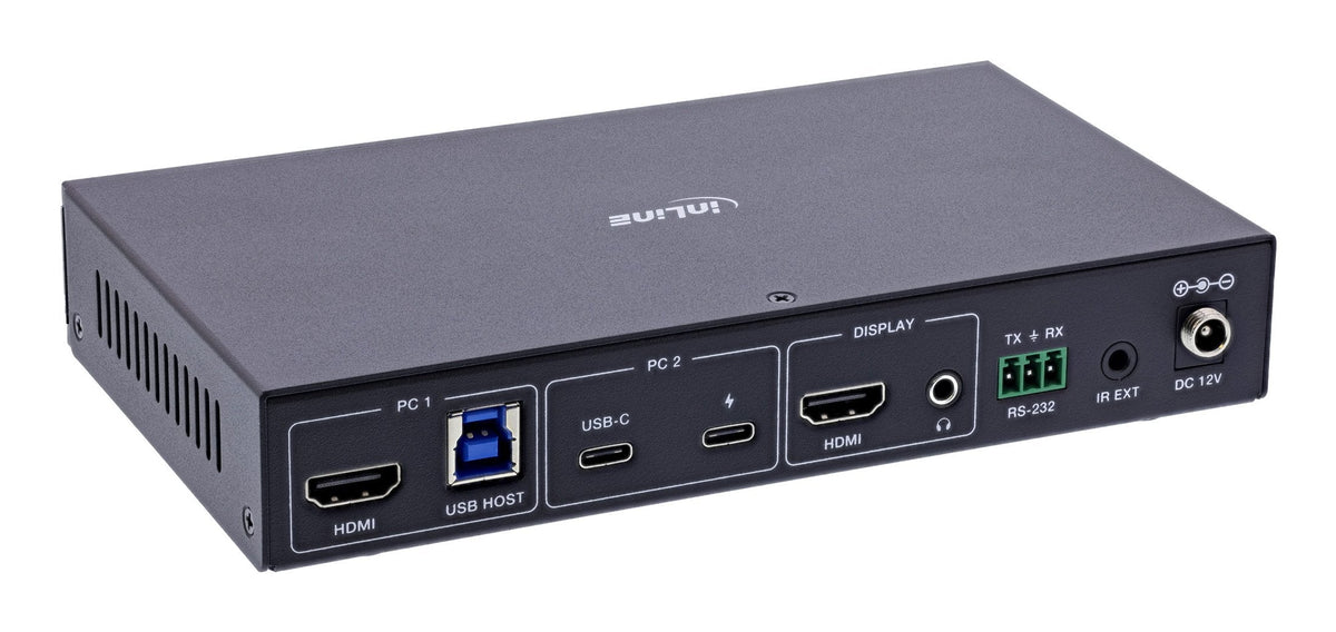 Inline Kvm Switch, 2x1 ,Hdmi & Usb-C 4k/60hz, Usb 3.2 Hub