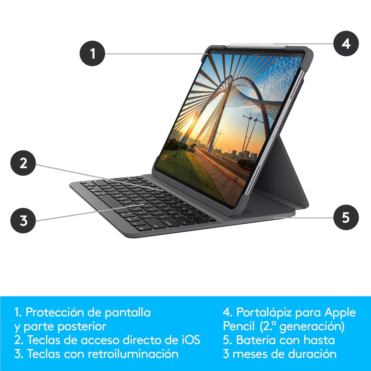 Slim Folio Pro Ipad Pro 11-Inchperp 1st 2nd Gen Graphite Esp Mediter Sp