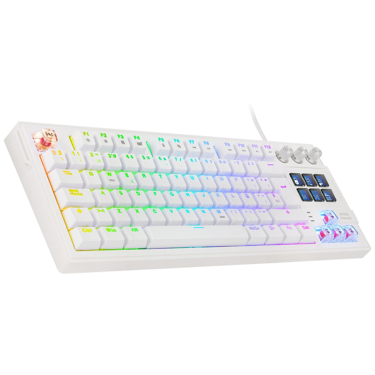 Teclado Gaming Mecánico Mars Gaming Mk-Master Switch Rojo Blanco Incluye Smartdeck