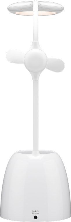 Goobay Wireless Desk Lamp Led With Fan + Pen Box - White