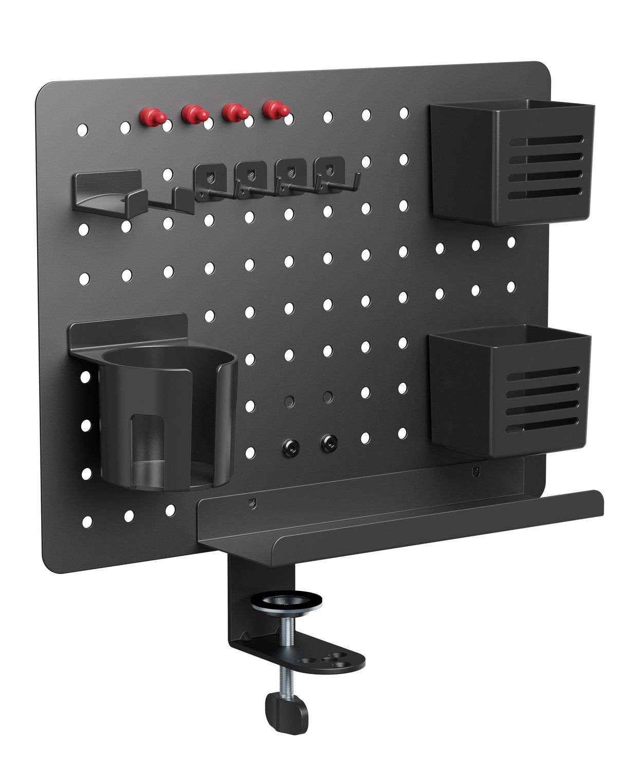 Organizador De Escritorio Activejet Apb-002b: Tablero Giratorio Perforado En Negro Mate