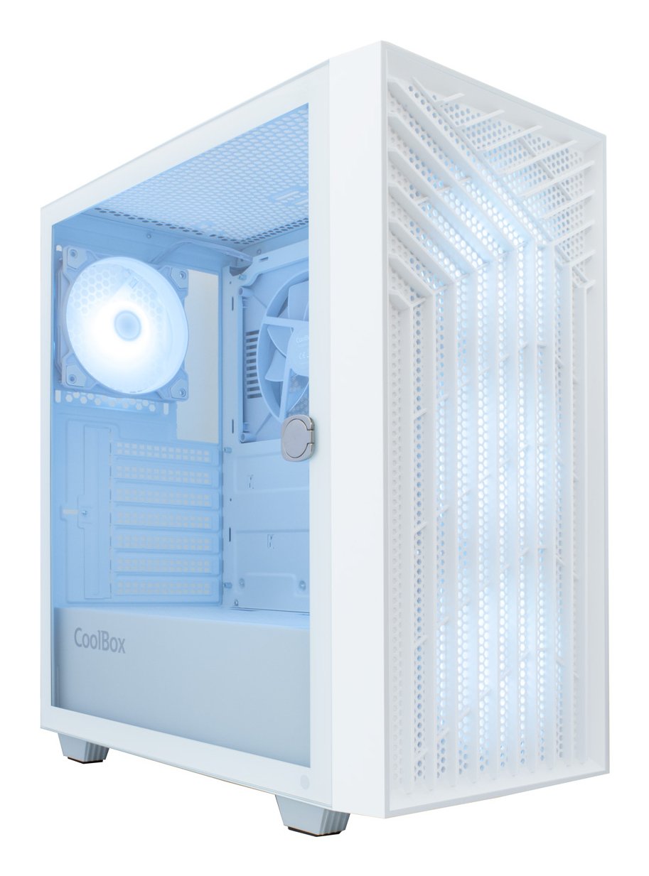 Coolbox Caja Atx Gaming Ga300 Grid Line Blanca
