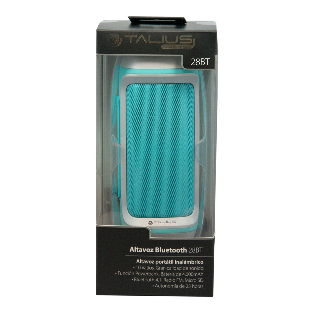 Talius Altavoz 28bt 10w Bluetooth, Radio Fm, Con Powerbank 4000 Mah Blue