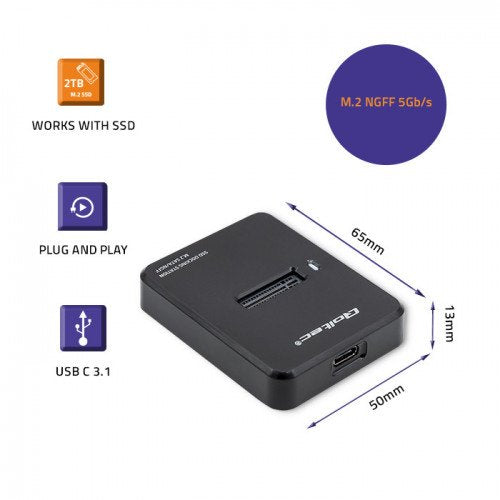 EAN 5901878503141 - Qoltec 50314 caja para disco duro externo Caja externa para unidad de estado sólido (SSD) Negro M.2 imagen 2