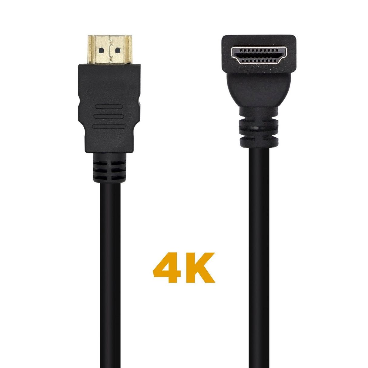 Aisens Cable Hdmi V2.0 Acodado Premium Hec 4k@60hz 18gbps - 1m - Negro