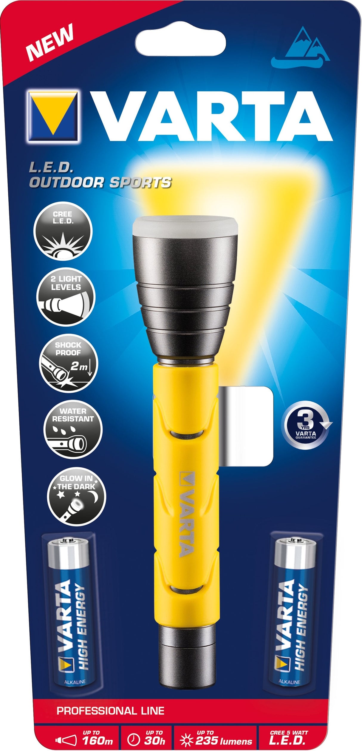 Varta Linterna De Mano Outdoor Sports Flashlight F20 2aa