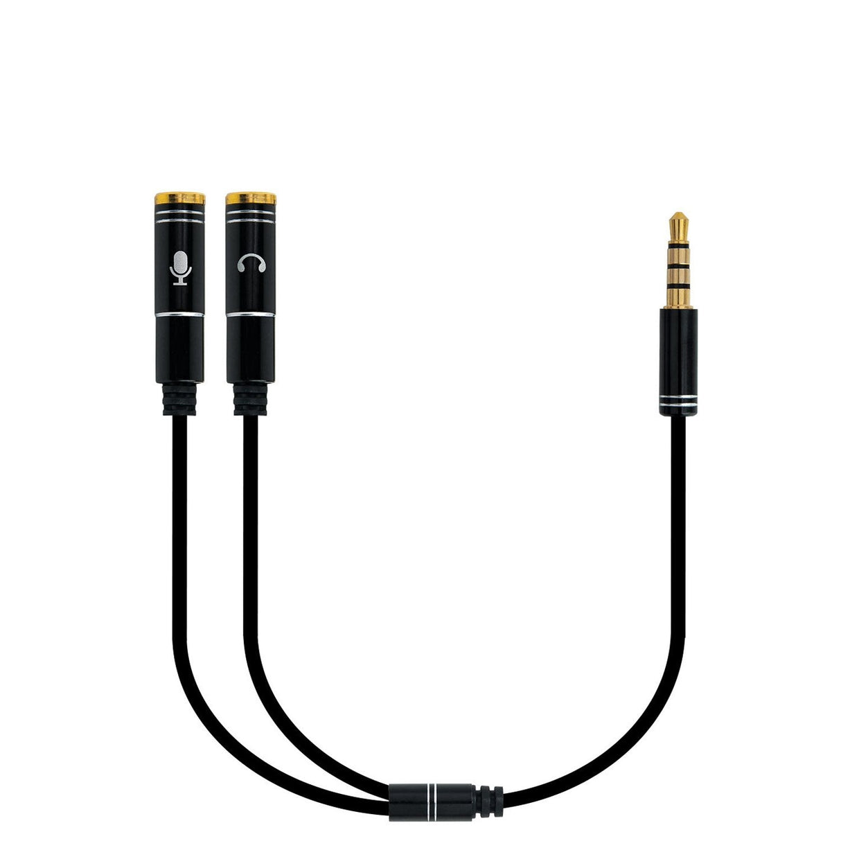 Ewent Ec1641 Cable De Audio 0,3 M 3,5mm 2 X 3,5mm Negro Ewent Cable Adaptador Audio Jack 3.5/M 4pines - 2xjack 3.5/H 3pines, Negro, 0.30m