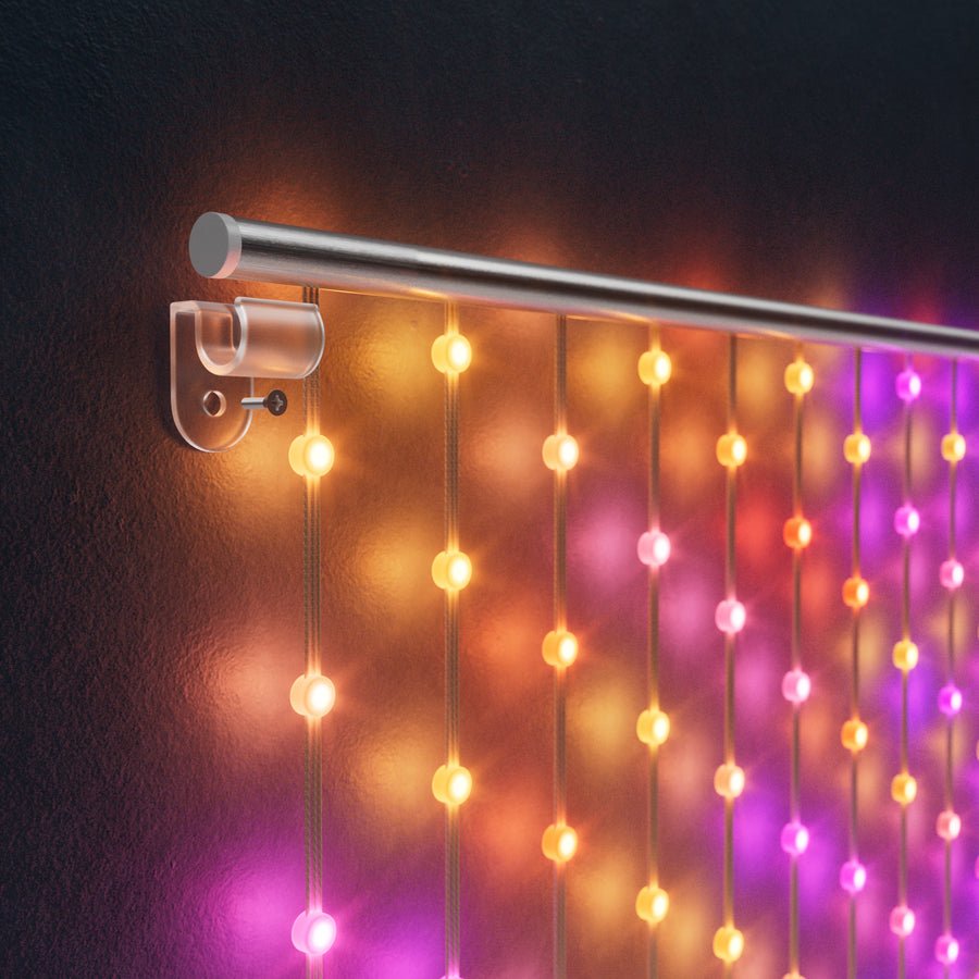 Twinkly Matrix - 500 Luces Led Rgb En Forma De Perlas, Cable Transparente, 1.7x7.8ft Enchufe Tipo F