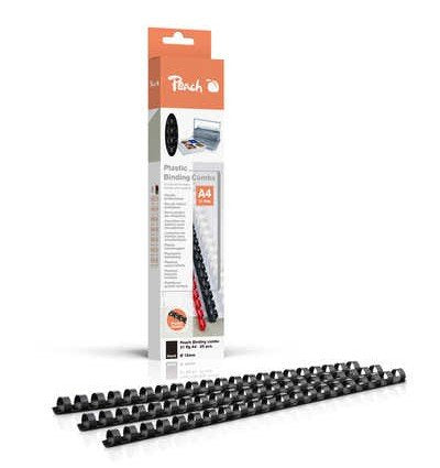 Canutillos De Encuadernación De Plástico Peach 8 Mm A4 Negro, 25 Piezas R-Pb408-02
