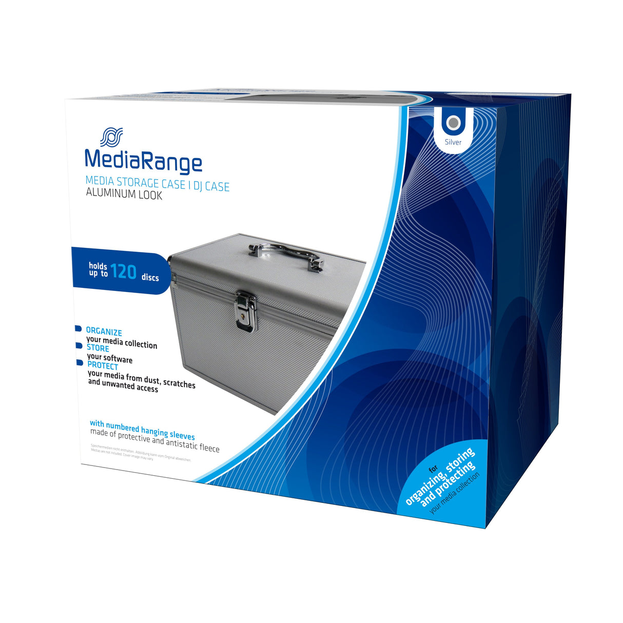 Mediarange Archivierungskoffer Para 120 Cd Cds, Plata