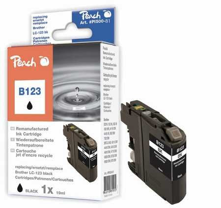 Peach 317205 Cartucho De Tinta Negro 1 Pieza(S) Lc-123bk