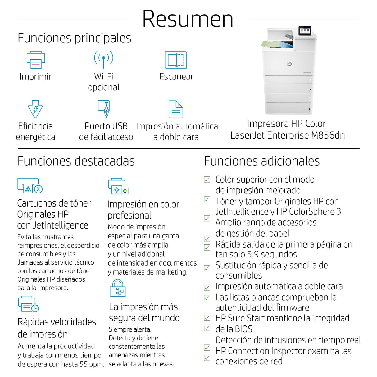 EAN 193015438279 - HP Color LaserJet Enterprise M856dn 1200 x 1200 DPI A3 Wifi imagen 14