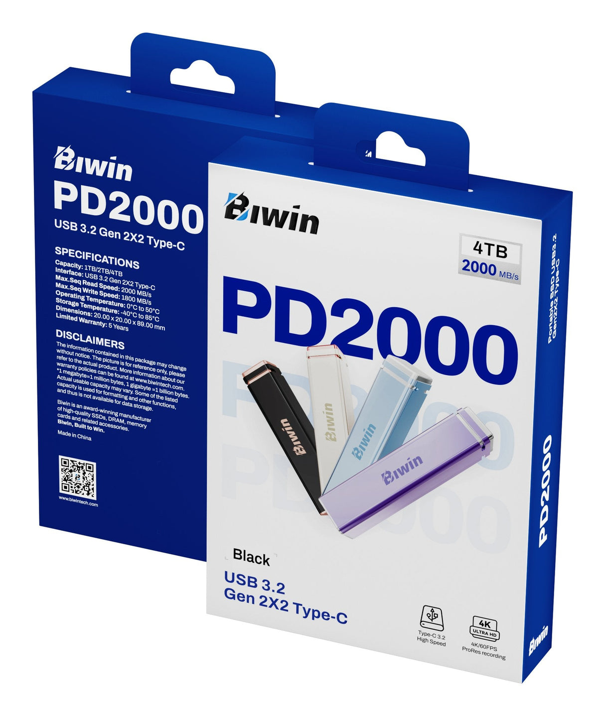EAN 6955914622159 - Biwin PD2000 4 TB USB Tipo C USB 3.2 Gen 2x2 Negro imagen 20