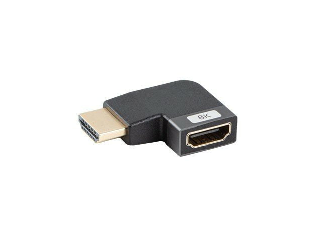 Adaptador 8k Lanberg Hdmi(M) A Hdmi(H) Angulo Izquierda Aluminio Plata