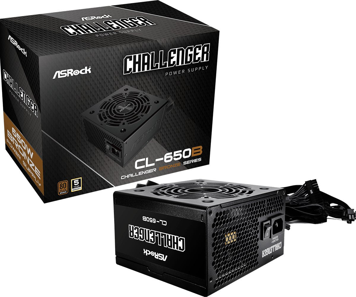 EAN 4710483948077 - Asrock Challenger CL-650B unidad de fuente de alimentación 650 W 20+4 pin ATX ATX Negro imagen 1
