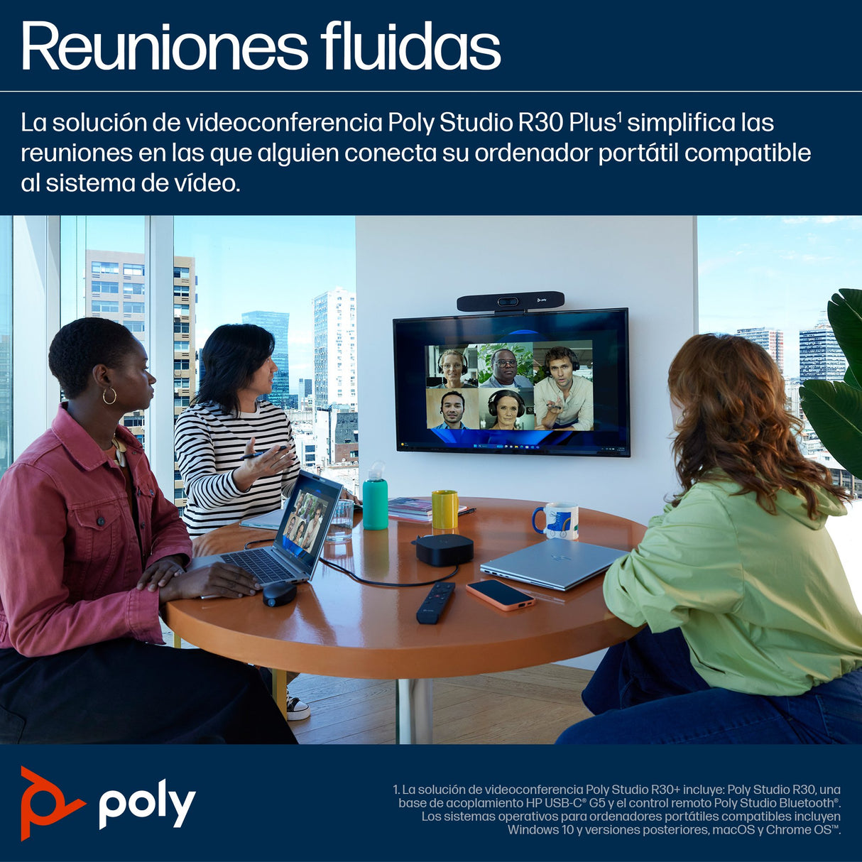 EAN 5715063710623 - HP Poly Studio R30 USB Video Bar Gris 3840 x 2160 Pixeles imagen 5