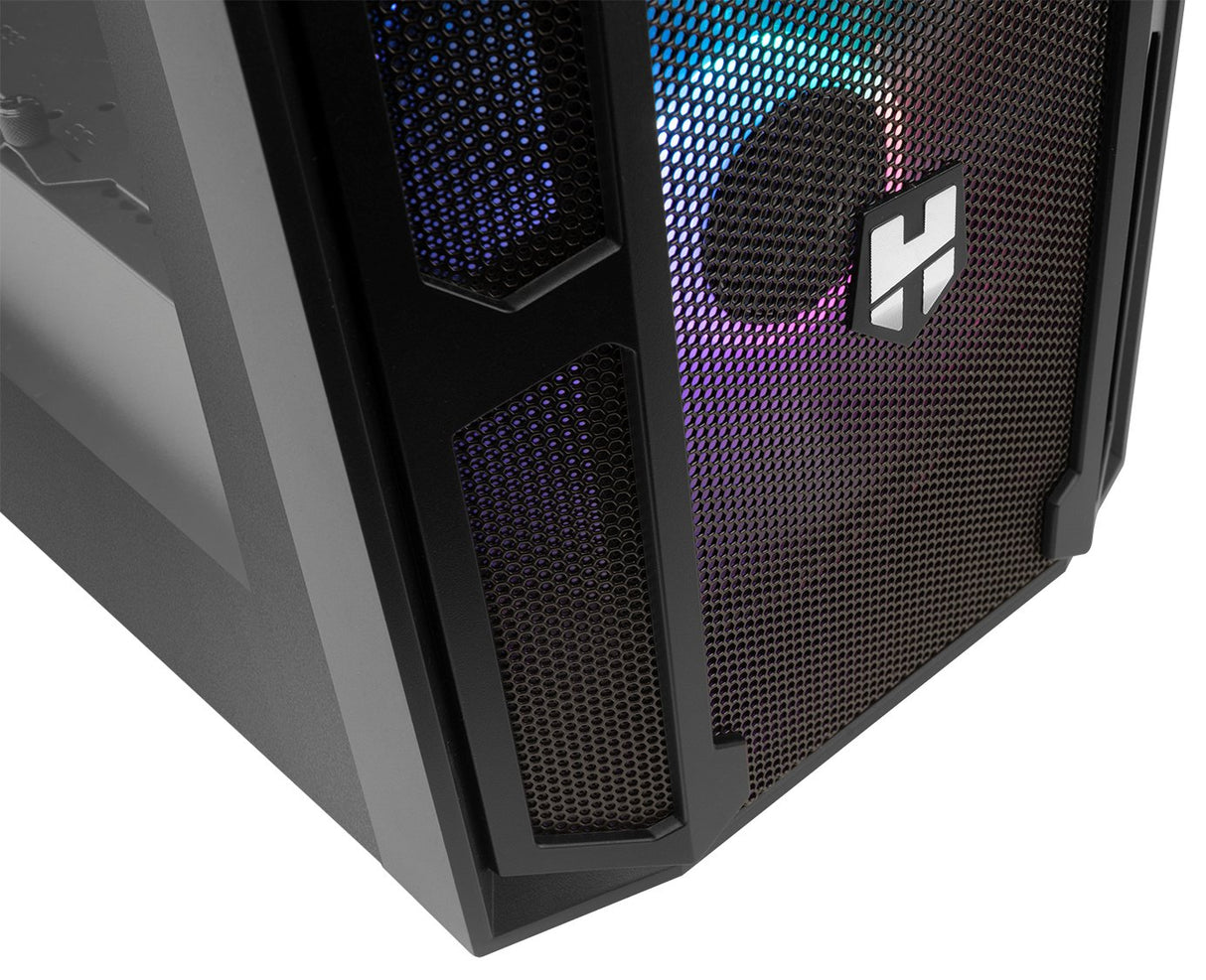 Caja Pc Nox Torre Atx Hummer Nova Argb 2xven 200mm Argb/Control Led/Lateralcristaltemplad Nxhummernova