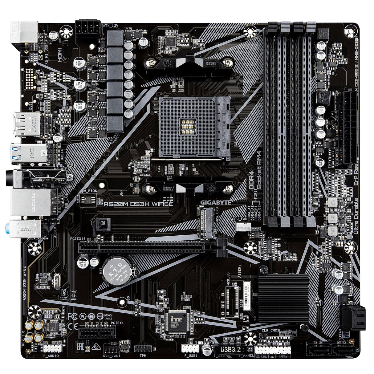 Gigabyte A520m Ds3h Wf6e Am4 4xddr4 4xsata 1xm.2