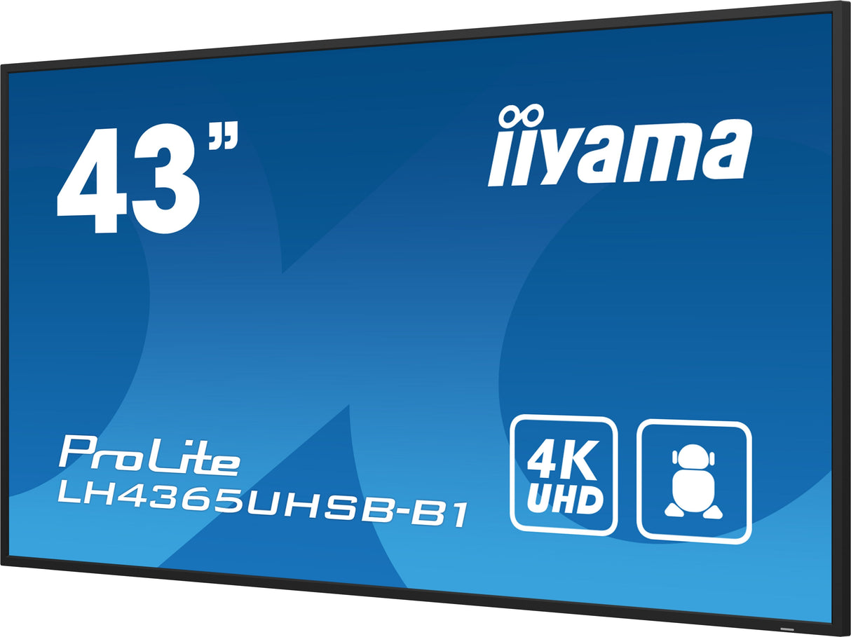 Iiyama Prolite Lh4365uhsb-B1 109 Cm (43") Klasse (108 Cm (42.5") Sichtbar) Lcd-Display Mit Led-Hintergrundbeleuchtung -