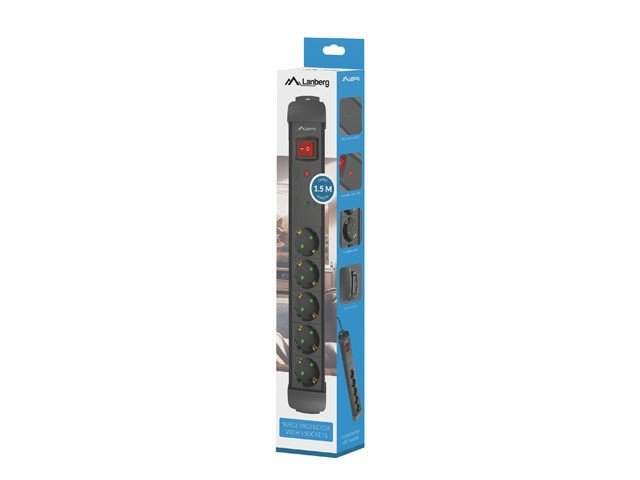 EAN 5901969439809 - Lanberg SP1-05F-0150-BK base múltiple 1,5 m 5 salidas AC Interior Negro imagen 5