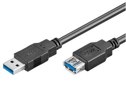 Cable Usb 3,0 A-A M/H 1,8m Alargo Negro