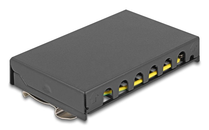 Carcasa Vacía 6 Port Para Keystone Rj-Module Negro - Zur Montaje An Mesa, Pared O Carril Din