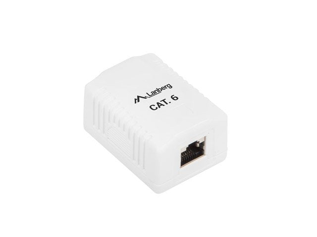 Roseta De Pared Lanberg 1xrj45 Cat.6 Conectores Idc Lsa Permite Cables 26-22 Awg Blanco Os6-0001-W