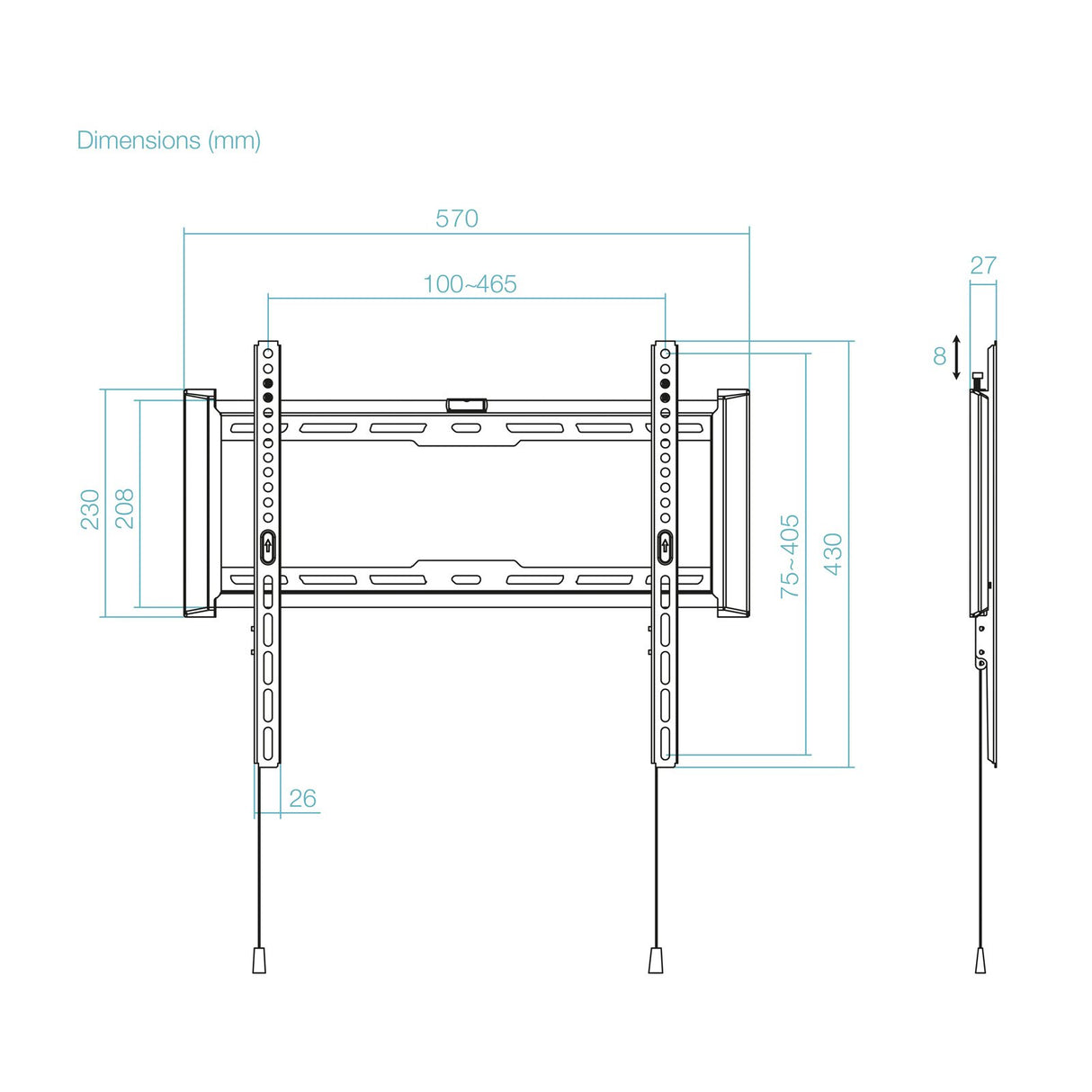 EAN 8433281017061 - TooQ LP1073F-B soporte para TV 177,8 cm (70") imagen 6
