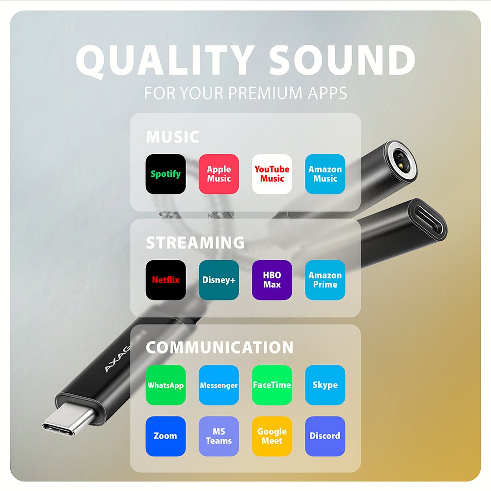 EAN 8595247908759 - Axagon ADA-HCPD cable de audio 0,1 m USB-C, 3.5 mm USB-C Negro imagen 9