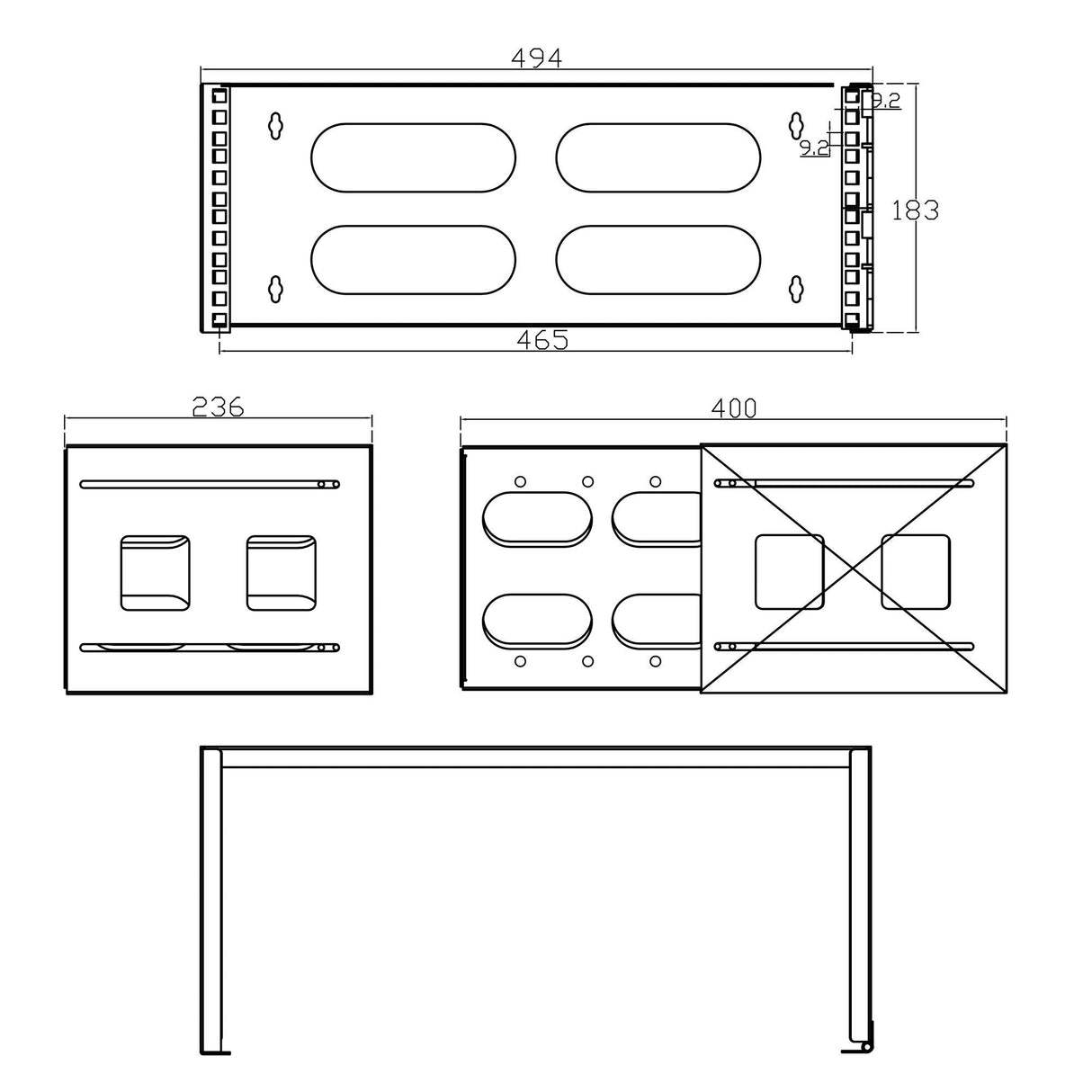 EAN 4043718284801 - InLine 19104A armario rack 4U Bastidor de pared Negro imagen 4